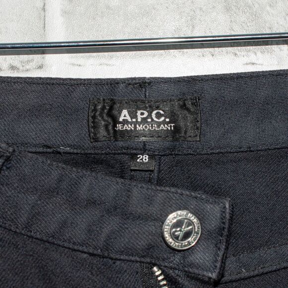 A.P.C. $195 JEAN MOULANT Denim Slim in Black 5 Pocket Size 28 - Picture 3 of 9